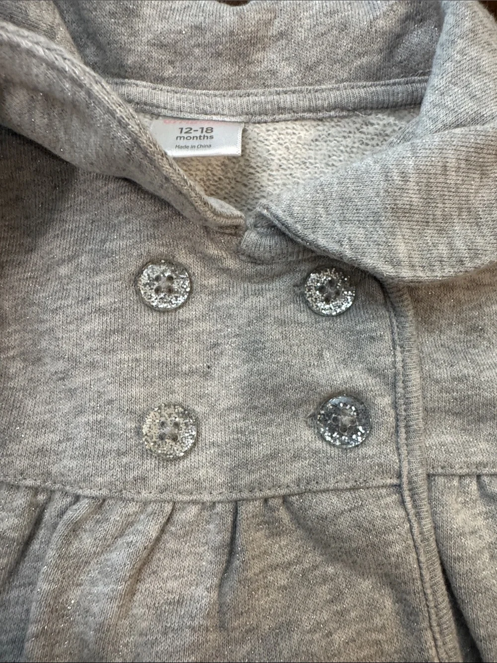 Gymboree Heather Gray Peter Pan Collar Long-Sleeve Lightweight Jacket